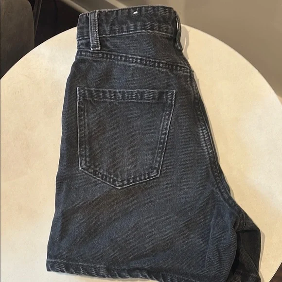 Zara Black Jean Shorts High-Waisted Vintage Style - Picture 4 of 4